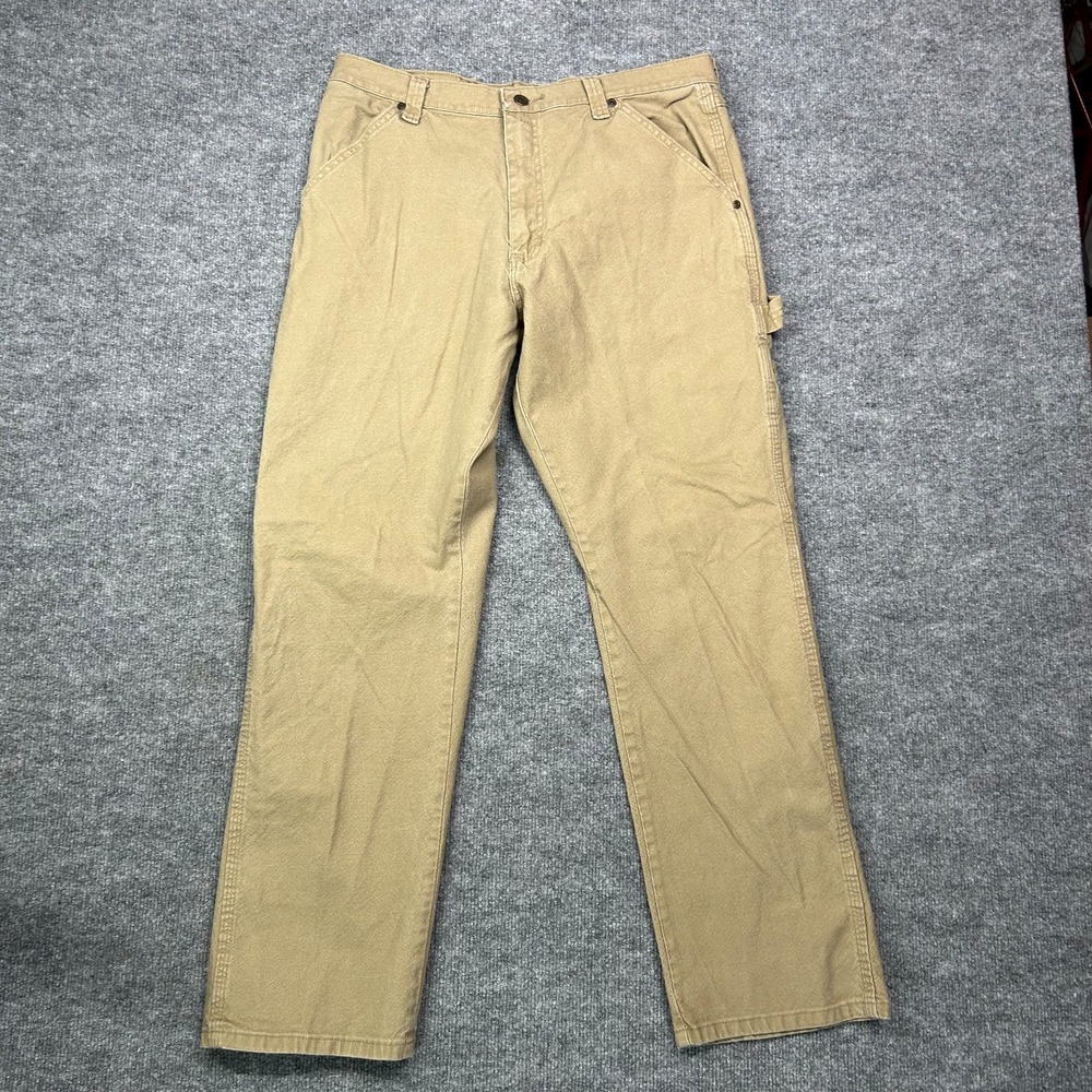 Wrangler Five Star Premium Carpenter Jeans Men's Beige Denim Stretch - 34X32